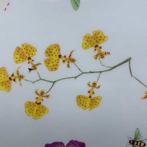 Lynn Chase Fantasia Orchids Platter 6.5 X 10" Vanity Bathroom Tray Trinket Dish - Picture 4 of 16